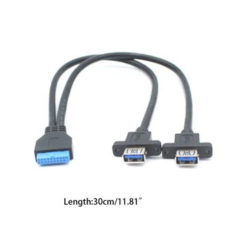 X7AA 20Pin USB 3.0 pagarinātāja Vads Dual Usb Māte Ar Auss pagarinātāja Vads Deflektors Tiešsaistes Saskarni, kas Vērsta uz Āru