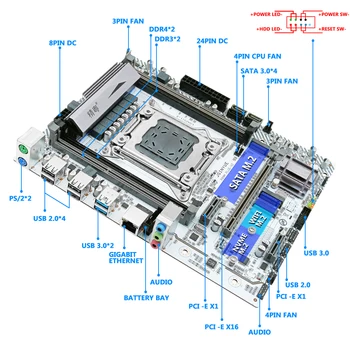 X99 LGA2011 pamatplates-3 atbalsta DDR3*2 vai DDR4*2 RAM Atmiņas E5 2678 V3 E5 2696 V3 procesoru, SATA M. 2 NVME M-ATX X99M PLUS-V2