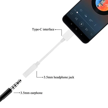 YuXi C Tipa 3.5 Jack Austiņu USB C līdz 3,5 mm AUX Austiņas Adapteri Audio kabelis Huawei P20 P30 Pro Xiaomi mi 10 9 8 6