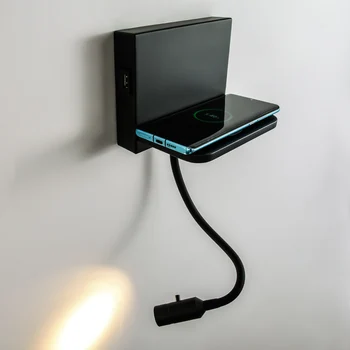 Zerouno Led Sienas Apgaismojuma 5V 2A USB Ports Bezvadu Lādētāju Valdes Sienas Lampas Home Hotel Bēniņu Istabā Gultas Nakts Lasījumā Izmantot