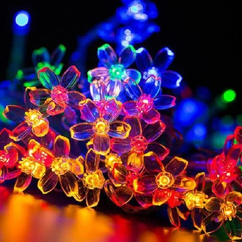 Ziedu Vainags Par Ielu, Saules Dārza LED String Apgaismojums Ūdensnecaurlaidīgs 5M /7M Dropshipping