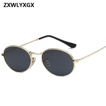 ZXWLYXGX ir 2021. Jaunā Luksusa Retro Mazo Metāla Rāmis Steampunk Saulesbrilles Sievietēm, Vīriešiem Vintage Ovālas Saules Brilles Vintage Briļļu oculos